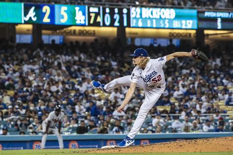 phil bickford|who is pitching for the dodgers today.